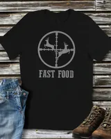 Deer Hunting Funny Hunter Fast Food Gift T-shirt Unisex Standard T-Shirt black s