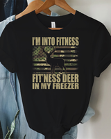 Hunting I'm Into Fitness Fit'ness Deer In My Freezer T-Shirt Unisex Standard T-Shirt black s